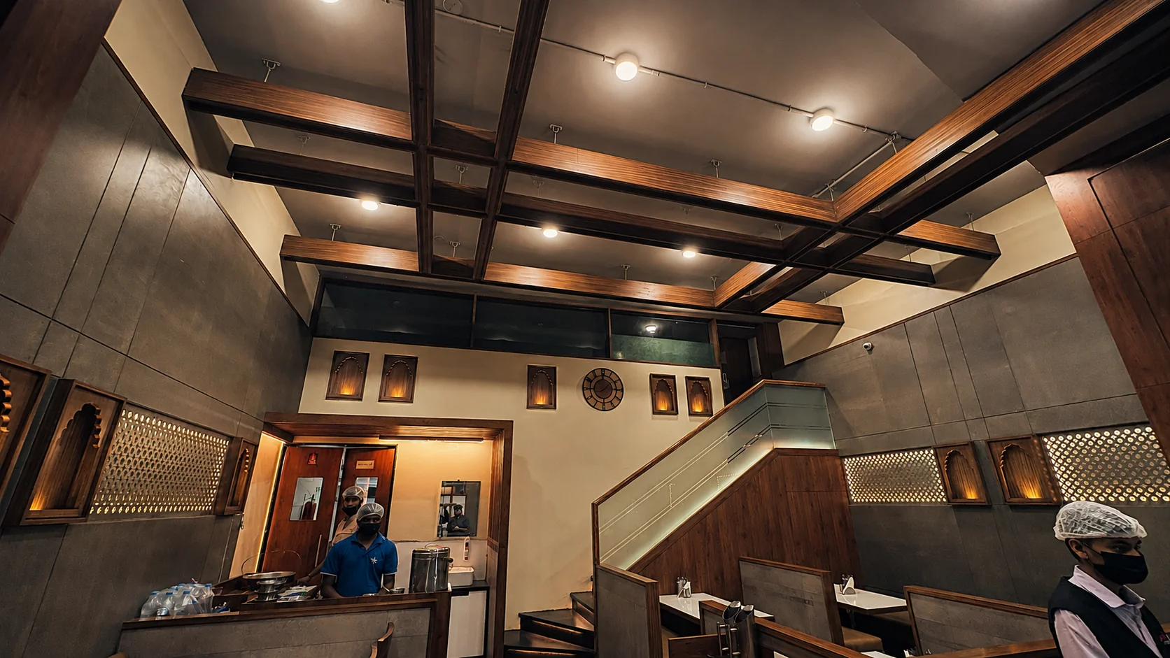 Warm interior seating and heritage decor